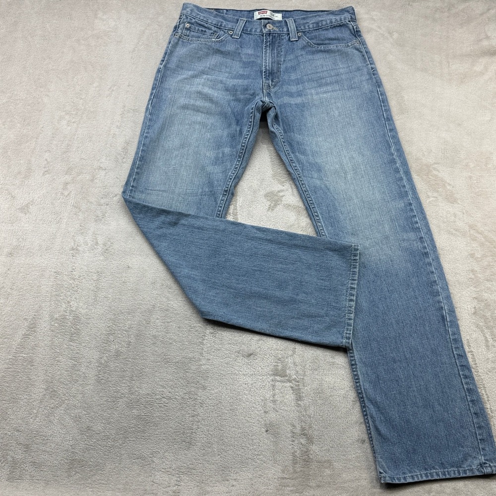 Levi's 514 Slim Straight Jeans Mens 34x34 Light Wash Blue Denim 100% Cotton Y2K
